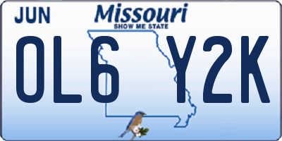 MO license plate OL6Y2K