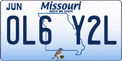 MO license plate OL6Y2L