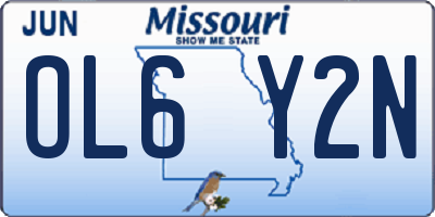 MO license plate OL6Y2N