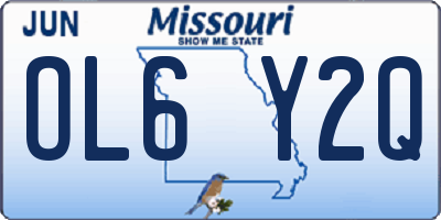 MO license plate OL6Y2Q