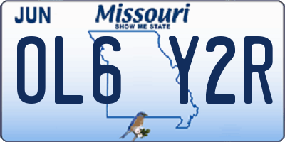 MO license plate OL6Y2R