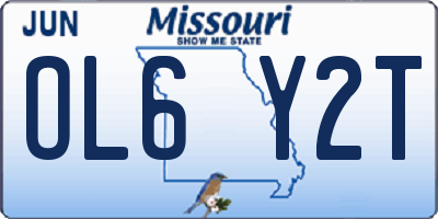 MO license plate OL6Y2T