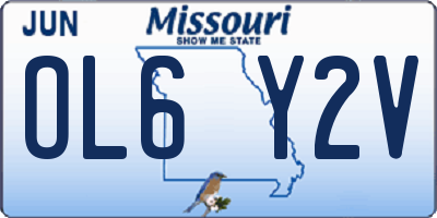 MO license plate OL6Y2V