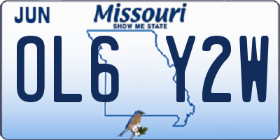 MO license plate OL6Y2W
