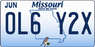 MO license plate OL6Y2X