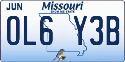 MO license plate OL6Y3B