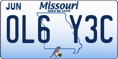 MO license plate OL6Y3C
