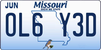 MO license plate OL6Y3D