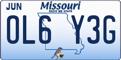 MO license plate OL6Y3G