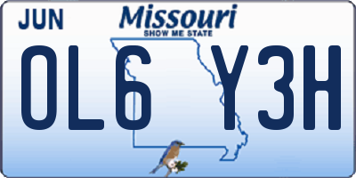 MO license plate OL6Y3H