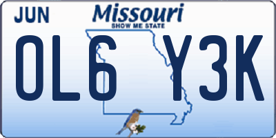 MO license plate OL6Y3K