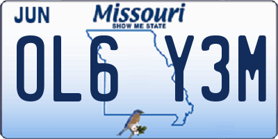 MO license plate OL6Y3M