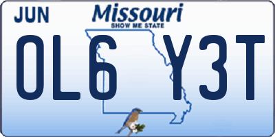 MO license plate OL6Y3T