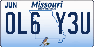 MO license plate OL6Y3U