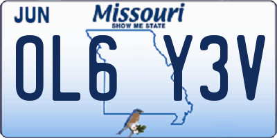 MO license plate OL6Y3V
