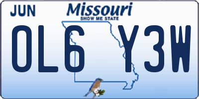 MO license plate OL6Y3W