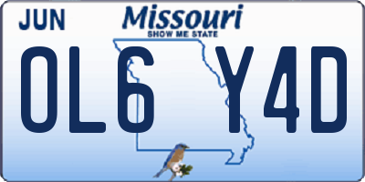 MO license plate OL6Y4D