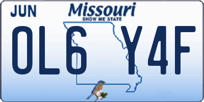 MO license plate OL6Y4F