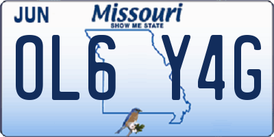 MO license plate OL6Y4G
