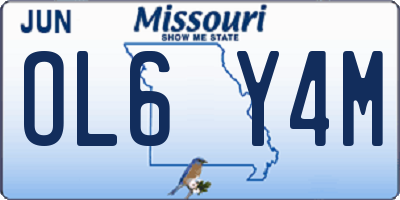 MO license plate OL6Y4M