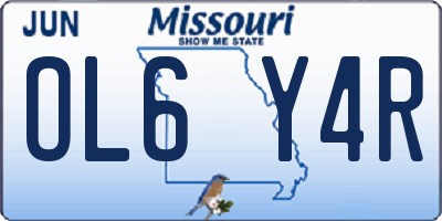 MO license plate OL6Y4R