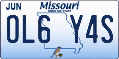 MO license plate OL6Y4S