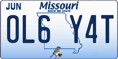 MO license plate OL6Y4T