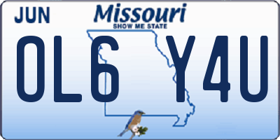 MO license plate OL6Y4U