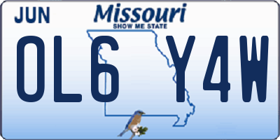 MO license plate OL6Y4W