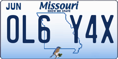 MO license plate OL6Y4X