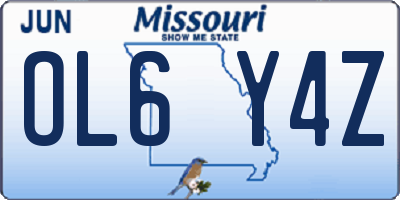 MO license plate OL6Y4Z