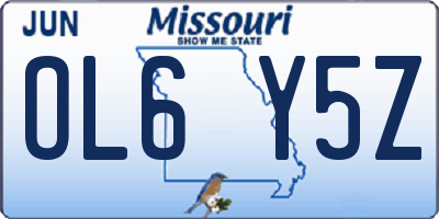MO license plate OL6Y5Z