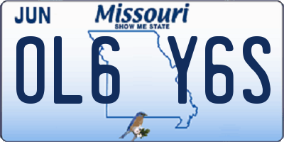 MO license plate OL6Y6S