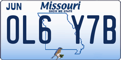 MO license plate OL6Y7B