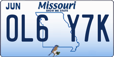 MO license plate OL6Y7K