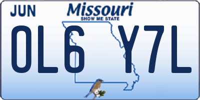 MO license plate OL6Y7L
