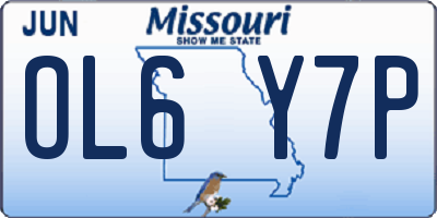 MO license plate OL6Y7P