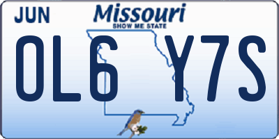 MO license plate OL6Y7S