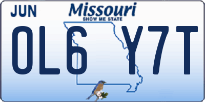 MO license plate OL6Y7T