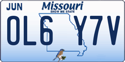 MO license plate OL6Y7V