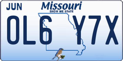 MO license plate OL6Y7X