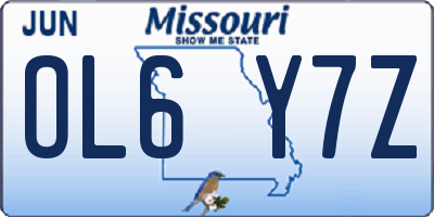MO license plate OL6Y7Z