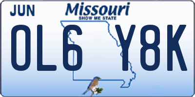 MO license plate OL6Y8K