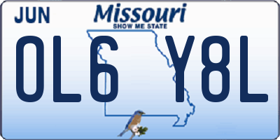 MO license plate OL6Y8L