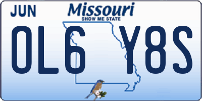MO license plate OL6Y8S