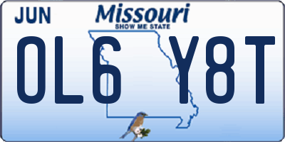MO license plate OL6Y8T