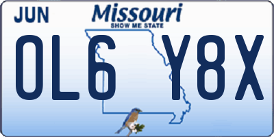 MO license plate OL6Y8X