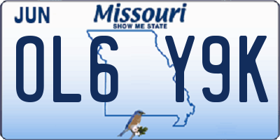 MO license plate OL6Y9K