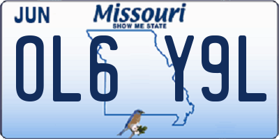 MO license plate OL6Y9L