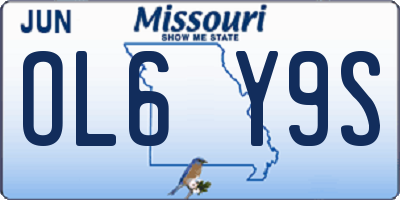 MO license plate OL6Y9S